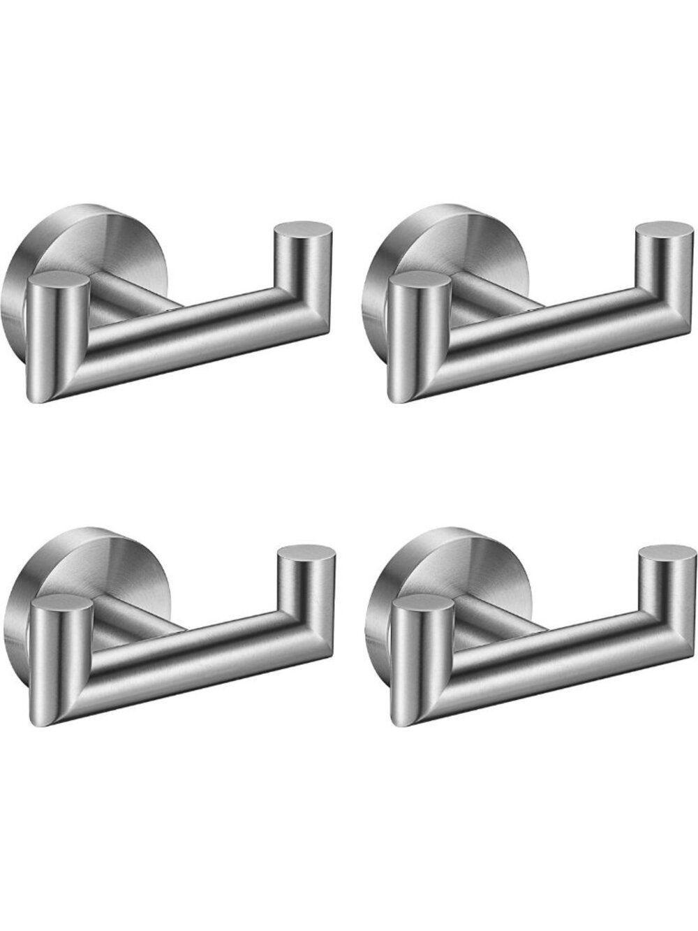 Heavy Duty Stainless Steel Towel Hooks for Bathroom & Kitchen - 4 Pack, Wall